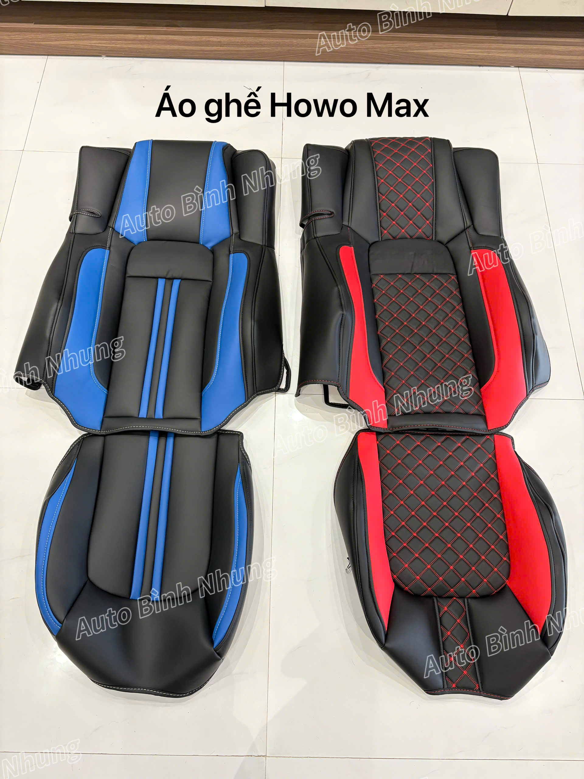 Áo ghế da 6D Xe Howo Max 460 đầu kéo-Auto Bình Nhung